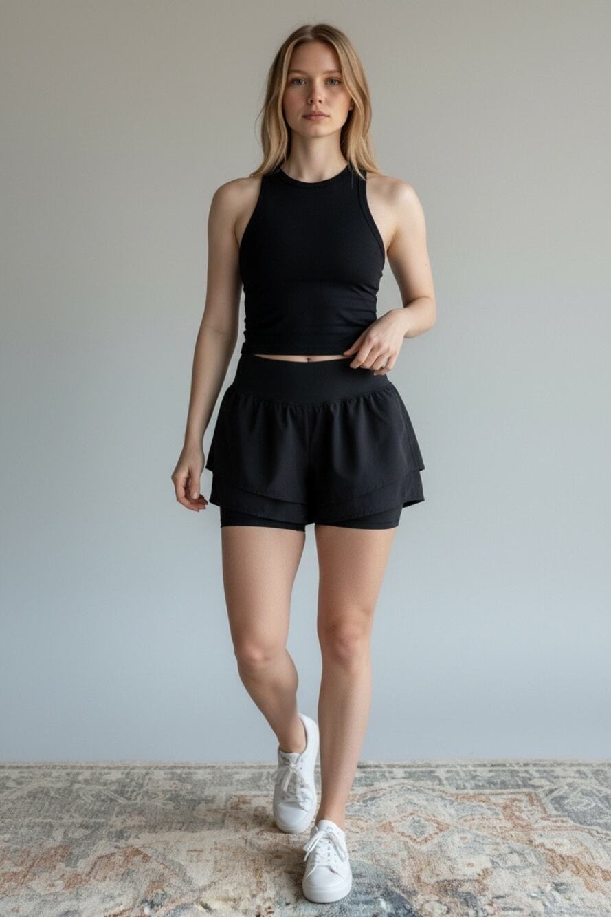 Women’s Black Athletic Running Shorts Size Small S High Waist Workout Gym